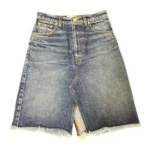 ANTHROPOLOGIE TwentySixHundred Denim Knee Length Split Hem Jean Skirt Boho